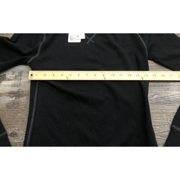 MERIWOOL Women Small Merino Wool Midweight 400g Crew Sweater New w Tags Black - Picture 3 of 4